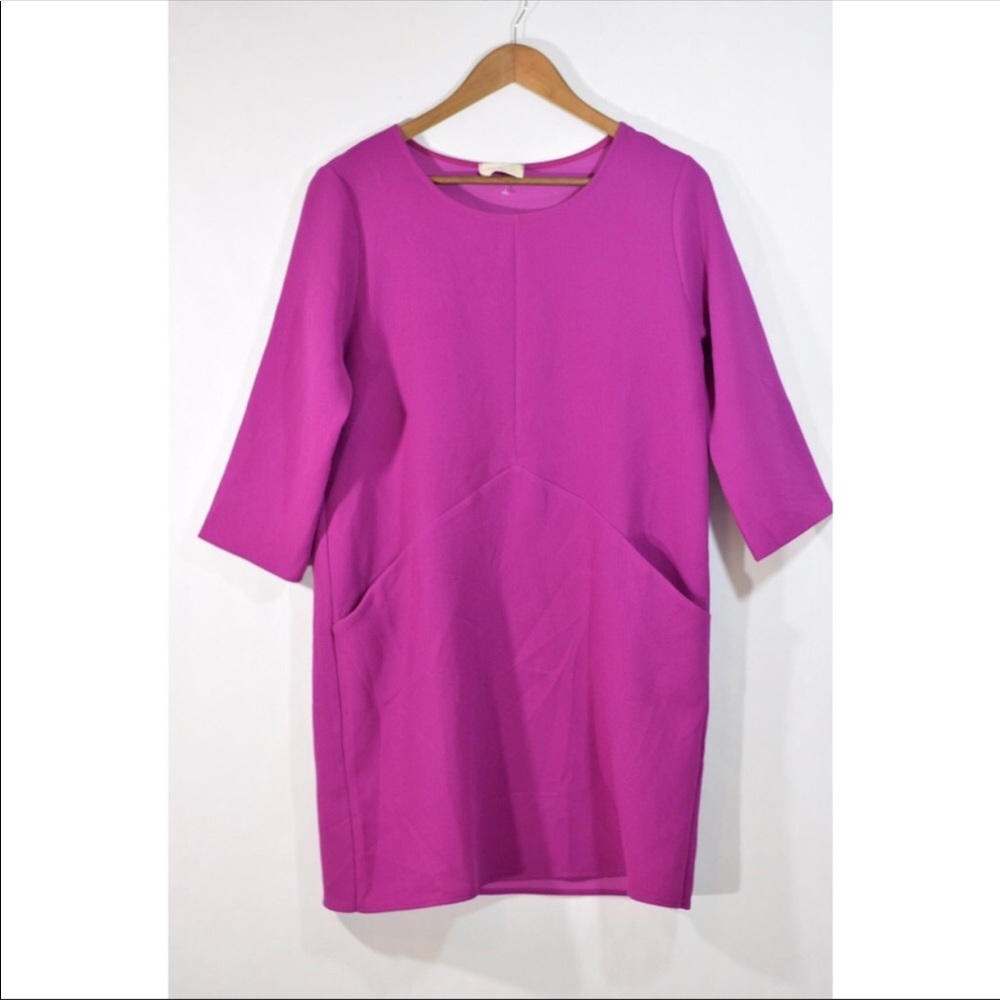 Everly Purple Shift Dress with Pockets